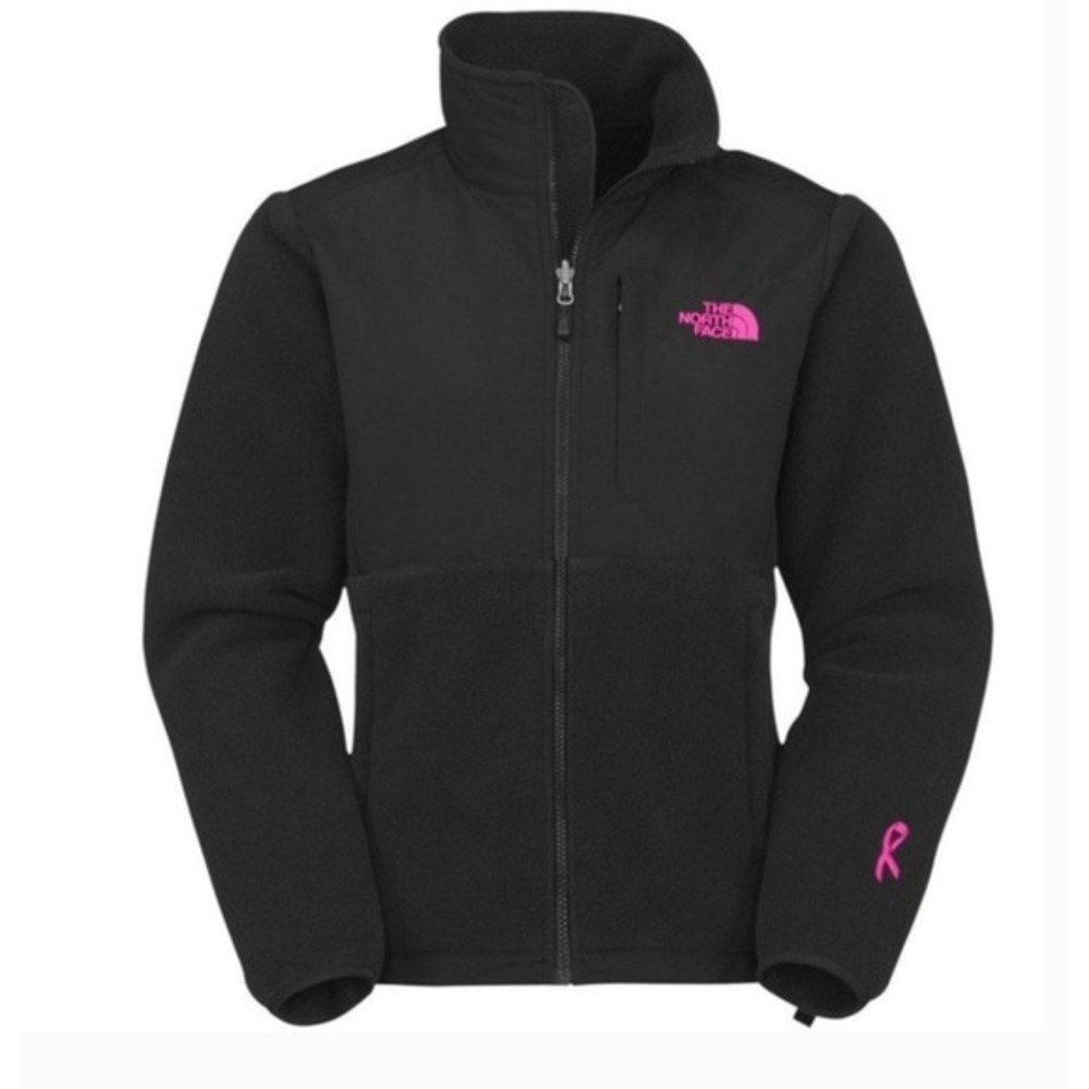 The North Face Denali Jacket Womens Black Pink Ribbon Breast Cancer Awareness‎ S